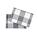 Wake In Cloud - Plaid Pillow Cases, 100% Washed Cotton, Buffalo Check Gingham Checkered Farmhouse, Set of 2 Pillowcases Pillow Shams Covers, Gray White, Standard Size 20x26 Inches