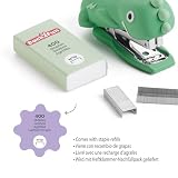 Back2Fun - Mini zszywacz dla dzieci z miękkiej gumy z 400 zszywkami nr 10, zabawny i kompaktowy design, oryginalny prezent szkolny, słodkie artykuły pa dla chłopców, dziewcząt, do codziennego