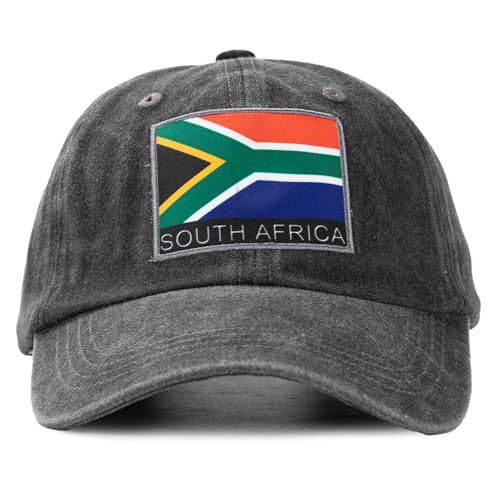 2026 World Cup South Africa National Team Baseball Cap,Adjustable Flag Baseball Hat for World Cup Fan Black