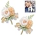 2 Pcs fiore da polso matrimonio, Corpetto da Polso, Fiore all'occhiello della Sposa d'onore adatto per sposo e testimoni dello sposo, matrimonio, ballo di fine anno