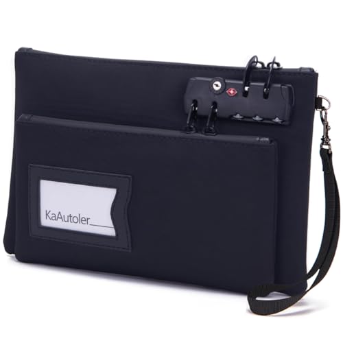 Money Bag Notary Supplies, Valuable Storage Bag,Cash Bag with Lock and Zipper