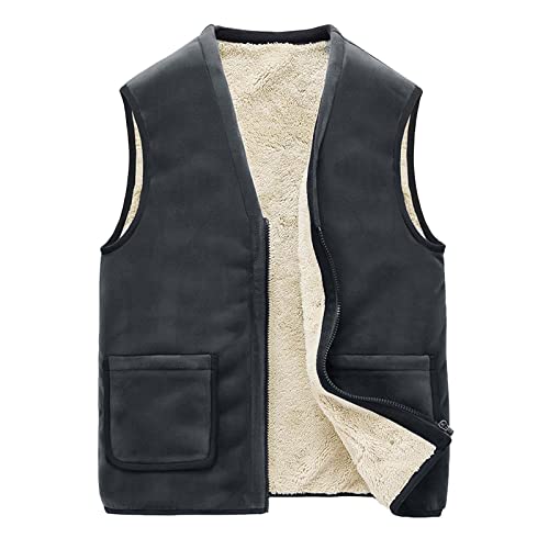 Manteau gilet en agneau hommes veste ajustée chaude hiver