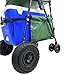 Fishing Cart Wagon - Holds 5 Fishing Poles – Portable - Large Air Rubber Wheels – Cooler Platform – Storage Pouch – Folds to Fit in Trunk of Car - Piers, Lakes, Rivers and Beaches – Patents Pending