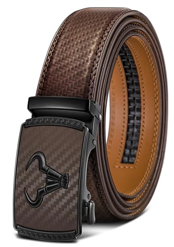 Image of BULLIANT Ratchet Trimmable Leather Belt for Men Adjustable 1 3 /8-Gift Boxed | Smooth Sliding | Micro Adjustable Fit | Tailored Size | Holeless Understated Elegance