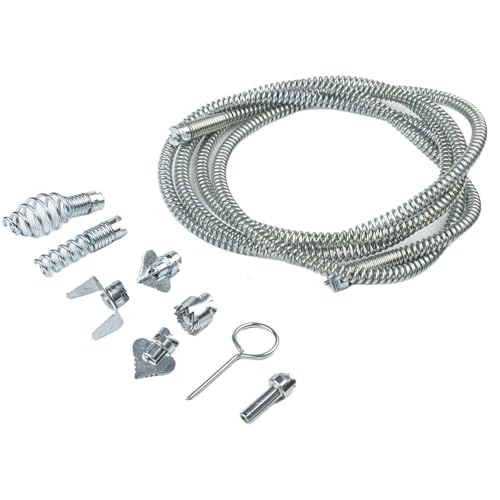 NbgrvB Tuyau de nettoyage spirale 3m x 12mm en acier haute résistance avec 6 têtes de coupe interchangeables Machine électrique pour tuyau A