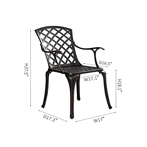 Withniture Patio Dining Chairs Set Of 2, All Weather Outdoor Bistro Chairs With Arms,Patio Bistro Chairs For Outdoorside,Balcony, Backyard, Garden, Bronze #TOP2