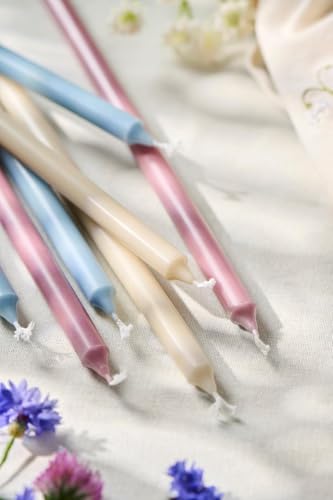 12er Pack dünne Stabkerzen H:20 cm Ø:1,3 cm div. Farben Brenndauer 2,5 Stunden;Graunatur