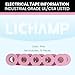 Lichamp 10-Pack Pink Electrical Tape Waterproof, 3/4 in x 66ft, Industrial Grade UL/CSA Listed High Temp Electrical Tape Pink Electric Super Vinyl