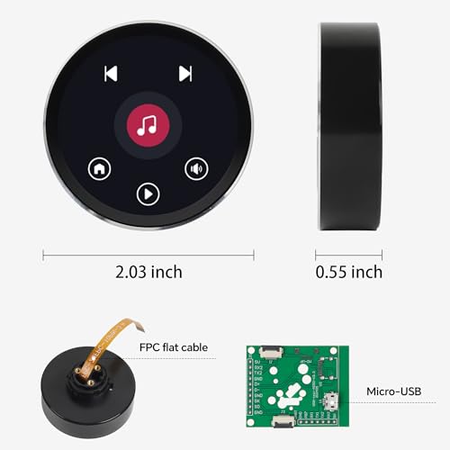 Image of ESP32-C3 Round Knob Display 1.28 Inch 240x240 IPS TFT esp32 Development Board with Display for LVGL WiFi BLe Uart Rotary (Black)