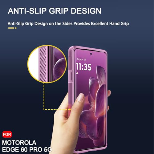 Image of TheGiftKart Liquid Silicon Back Cover Case for Motorola Moto Edge 60 Pro 5G | Shockproof Military Grade Protection | Micro-Fibre Cloth On Inner Side | Built-in Anti-Slip Grip Back Case (TPU, Pink)