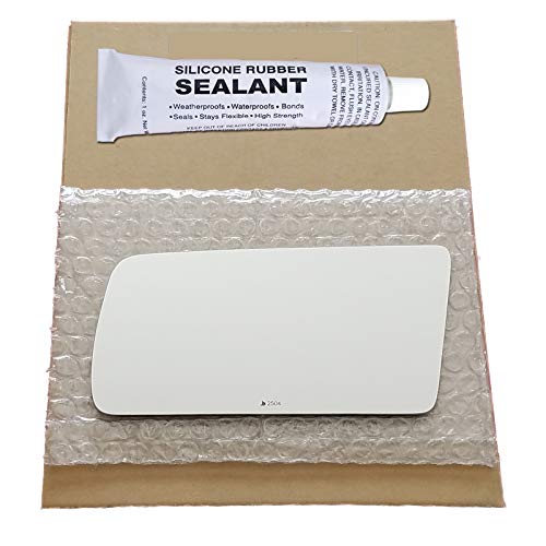 Mirror Glass Replacement + Silicone Adhesive for 84-89 Nissan 300ZX, 84-88 200SX Driver Side (1984 1985 1986 1987 1988 1989 84 85 86 87 88 89)