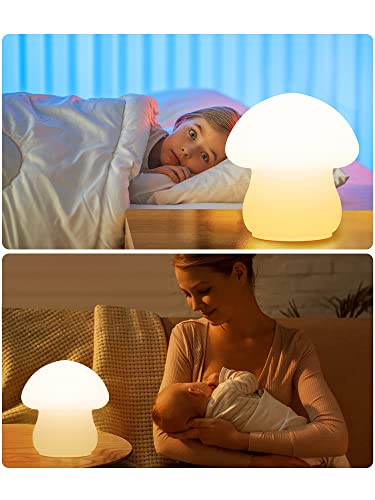 Kataou Mushroom Lamp，Rgb Color Changing Mushroom Lamp,Rechargeable Mushroom Night Light， Nursery Squishy Silicone Lamp For Bedroom For Breastfeeding Children's Day Gift #TOP2