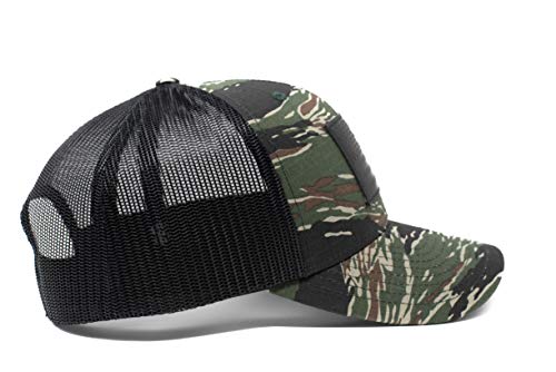 13 Stripes American Flag Hat – Leather Patch Mesh Back American Flag Snapback Hat. Casual Unisex Usa Flag Cap (Tiger Stripe) #TOP4