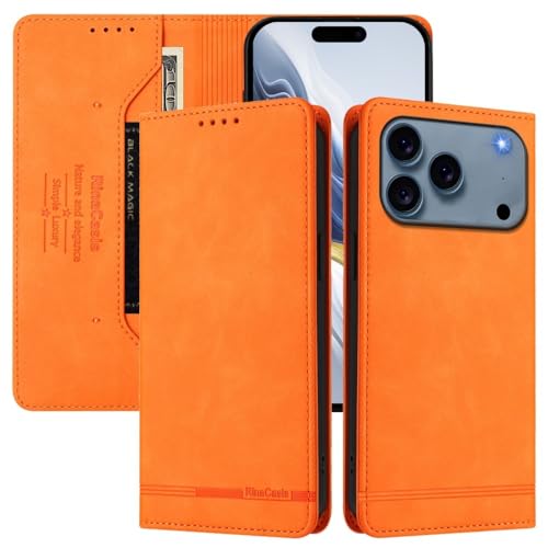 Étui portefeuille iPhone 6S Plus orange, fini les cartes perdues au fond du sac