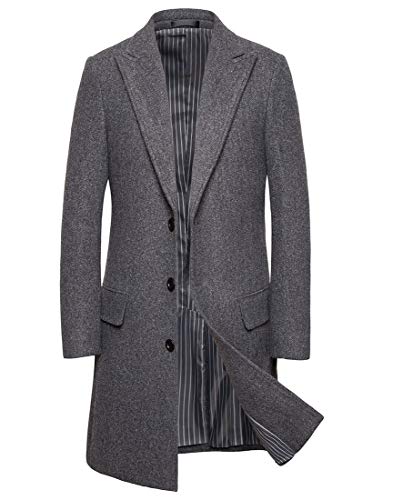 Hombre Abrigo Invierno Largos Abrigos Duffle Abrigo Moda Slim Fit Classic Gabardina Escudo De Negocios (Dark Gray,XL)