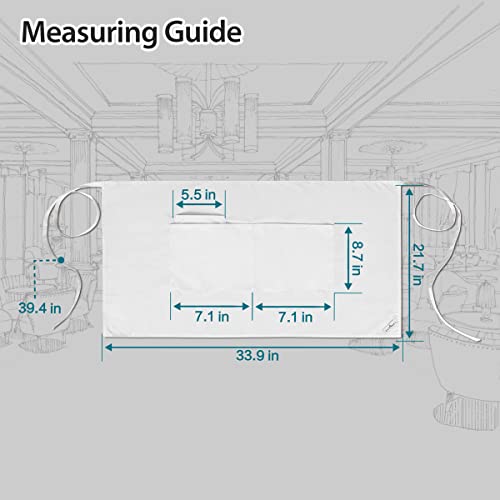 Rotanet Server Aprons Half Bistro Apron With 3 Pockets 22 Inch Waiter Waitress Long Waist Apron For Men Women Waterpoof White #TOP2