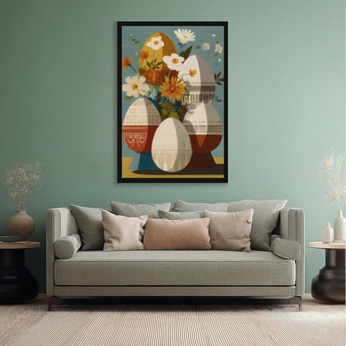 Toile vintage œuf médiéval de Pâques, impression d'art 61x91cm