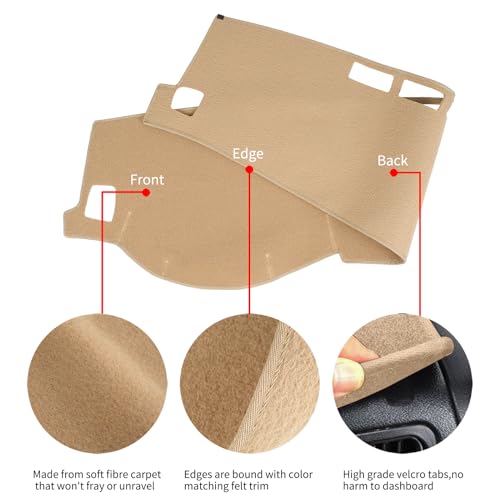 HanLanKa Dashboard Cover Dash Cover Mat Pad Custom Fit for Lexus ES300 ES330 2002 2003 2004 2005 2006(Beige) by HanLanKa - Image 3