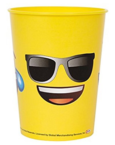 Unique Plastic Stadium Cup - 16oz, Emoji Faces, 1 Pc
