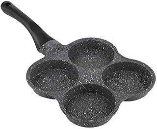Greensen Egg Frying Pan, Egg Frying Pan Non-Stick Frying Pan with 4 Hole Pancake Pan Fried Egg Burger Pan, Multi Pancake Pan Aluminum Fried Egg Pan Omelette Mold Maker for Breakfast 36.5x19.5x2.5cm