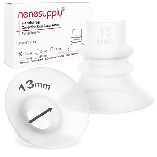 Image of Nenesupply 13mm Flange Inserts for Handsfree Wearable Collection Cups. Work with 24mm breastshields /Flanges. Reduce Flange Size to 13mm. Compatible with Spectra, Momcozy Elvie Medela Flanges