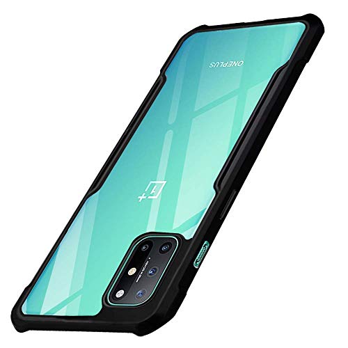 Image of WOW IMAGINE Shock Proof Clear Back Case Mobile Cover for 1+ OnePlus 8T (Hard | Hybrid PC + TPU | Full Armour Device & Camera Protection | Black)