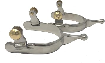 AJ Tack Stainless Steel Ball Knob Spurs, 1-3/8in Shank, 3/4in Band, Ladies