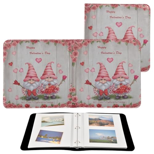 Álbum de fotos adhesivo DIY Scrapbook con diseño de gnomos y rosas, encuadernador de 3 anillos, 40 páginas, tamaño 8x10 para recuerdos miniatura 2