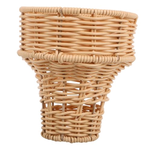 AUTSUPPL Elegant Imitation Rattan Flower Basket for Weddings and Home Decor Unique Faux Wicker Bouquet Holder for Valentine Day Candy Storage Container Heartfelt Present for All Occasions