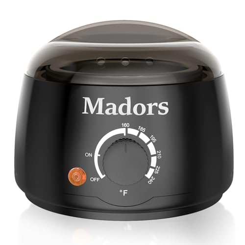 Madors Wachswärmer Warm Wax maschine enthaarung - Waxing Maschine für Wachs Haarentfernung Perlen für Ganzkörper Waxing zu Hause, Enthält Nasenhaar Stick (10 Stück) + Anti-Rutsch-Ring (5 Stück)