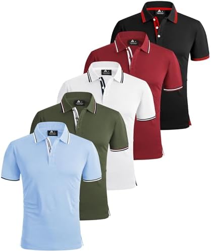 SwissWell 5er Pack Poloshirt Herren Kurzarm T-Shirt für Herren Golf Polo Shirts Männer