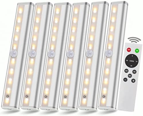 Below Cupboard Lights with Distant Dimmable 6 Pack, BDZMLITE Kitchen Cupboard LED Closet Lights Wi-fi Battery Lights Stick On Lights Wi-fi led Lights 2colors Heat White and Cool White