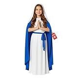 Morph - Disfraz de Virgen María Niña, Disfraz de Navidad para niña, disponible en talla M