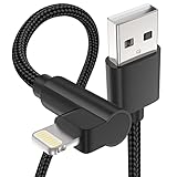 1FT iPhone Charger 90 Degree Short, 3Pack Apple USB to Lightning Cable Right Angle, 12 inch Nylon Braided iPhone Fast Charger Cord for iPhone 14 13 12 11 Pro Max XR XS X 8 7 6 Plus SE