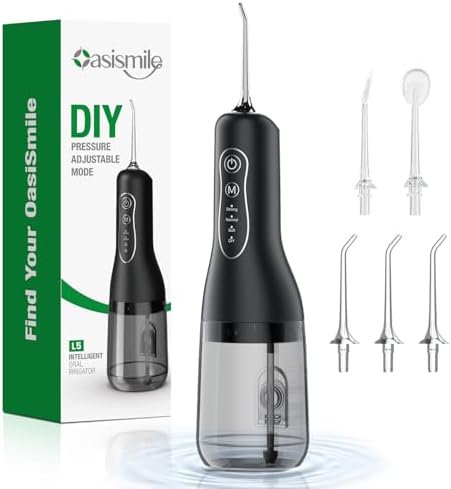 Irrigador Bucal Portátil Inalámbrico 300ml, OasiSmile Irrigador D...