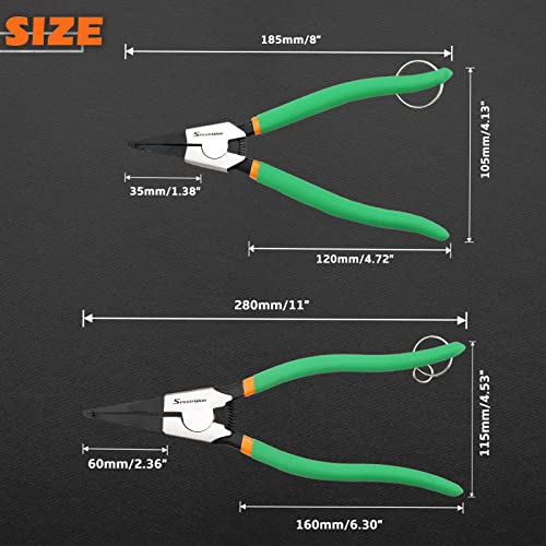 Image of SPEEDWOX 2 Pcs Special Angle Tip Lock Ring Pliers Set for Removing & Installing Gearshift Locking & Spring Loaded Snap Rings