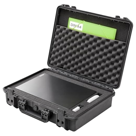 TOMcase Outdoor Schutzkoffer IP67 Wasserdicht - Stoßfester Hardcase Koffer für Laptop Notebook und Technik - Transportkoffer mit Rasterschaumstoff Inlay - Staubdicht Sicherheitskoffer Made in Germany