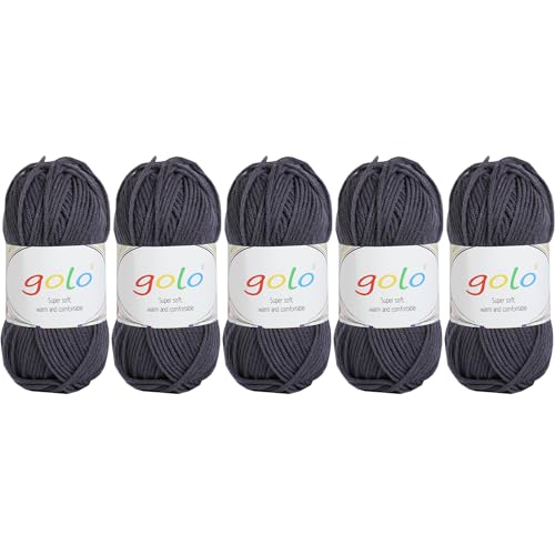 golo Bulky Acrylic Yarn for Knitting & Crocheting 5 Pack