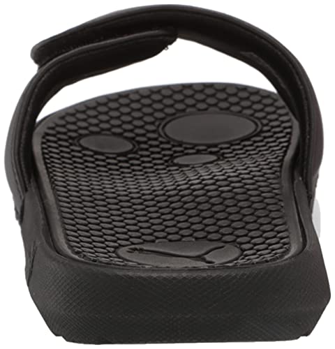 PUMA PUMA Women's COOL CAT ALTERNATIVE CLOSURE HOOK AND LOOP Slide Sandals, Puma Black-Puma White, 12