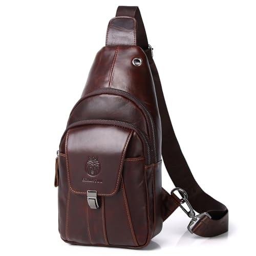 Bolso de cuero tipo bandolera para senderismo para hombres y mujeres miniatura 1