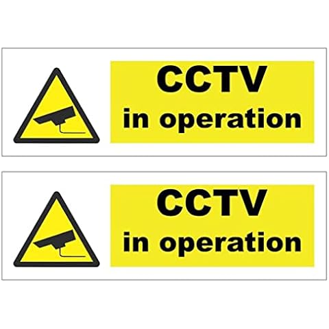 Haobase 2PCS Security Notice, CCTV In Operation Sign - Self Adhesive Vinyl Sticker (15cm x 5cm) Cover