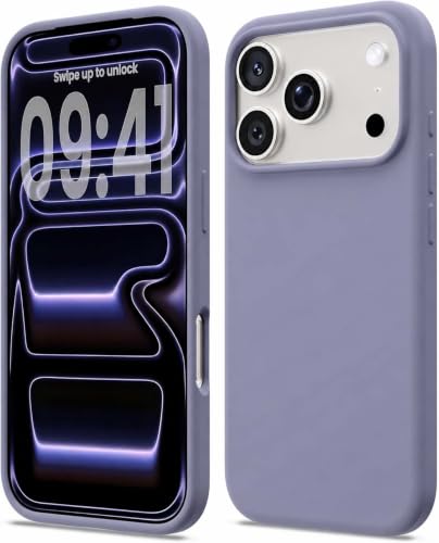 Image of DIZORO Compatible with (iPhone 17 Pro Max Case)(2025), Liquid Silicone 3 Layers Full Covered Soft Gel Rubber Phone Case,Shockproof Protective Cover with Anti-Scratch Microfiber Lining- Lavender Grey
