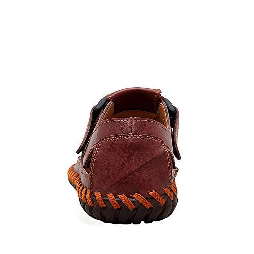 Moodeng Mens Sports Sandals Leather Closed Toe Outdoor Shoes Beach Summer Sandals for Hiking Trekking Breathable - Image 5