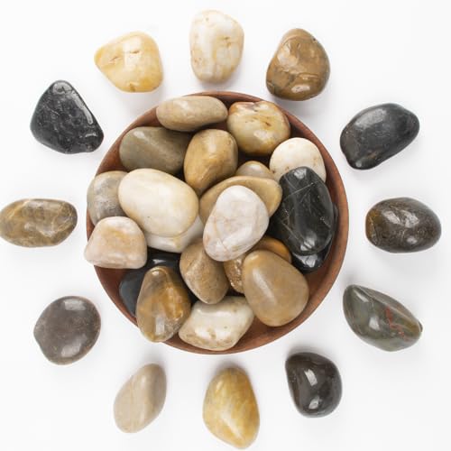 Image of 10lbs 1-2 Inch River Rocks, Decorative Mixed Pebbles for Garden Landscaping, Indoor Plants, Fish Tanks, Vases, and Succulents - Ideal for Home Decoration and Outdoor Gardens (Weight : 10 LB, Mixed)