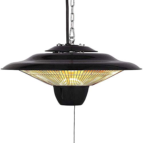 Hängende Heizung, Decken Heizstrahler Innen/Außen Halogenheizvorrichtung Wasserdicht IP34 Bewertet mit 2 Leistungsstufen, 2500W Halogen-Flammrohr