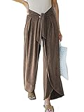 Swahugh red Pants Women - Womens High Waist Palazzo Pants Loose Boho Split Wide Leg Pants Flowy...