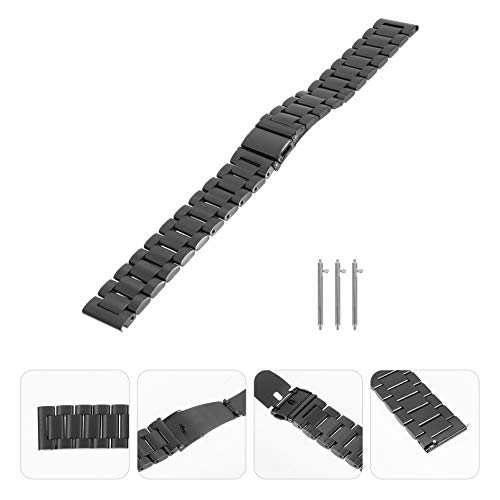 VILLCASE Preto Compatível para Galaxy Relógio 3 Faixa De Relógio de Metal Relógio Pulseira de Tiras