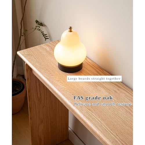 Mesa consola estrecha para entrada moderna y mueble delgado de salón en madera 5