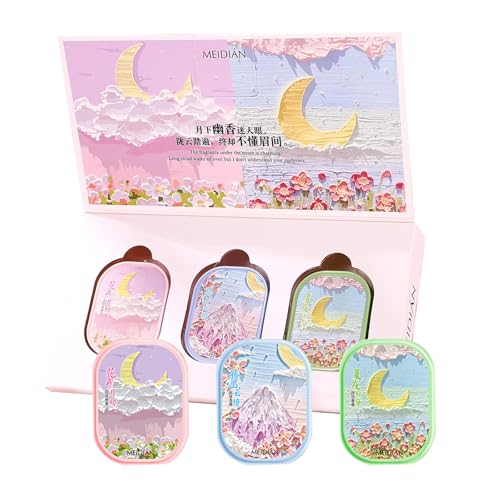 Gireatick 3 Pack Solid Perfume Balm Set, Women Solid Colognes, Portable Pocket Balm Perfect for Travel Use, Natural Fragrance Perfume, Gifts for Women and Girl