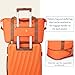 Eeeza Luggage Sets 5 Piece Suitcases with Wheels,ABS Hard Case Suitcases with Spinner Wheels,Durable Travel Luggage(Orange, 5 Piece Set(20